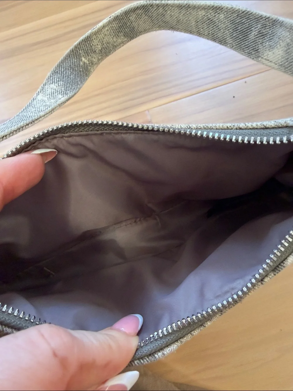 H&M Black and White Denim Marble-Effect Shoulder Bag